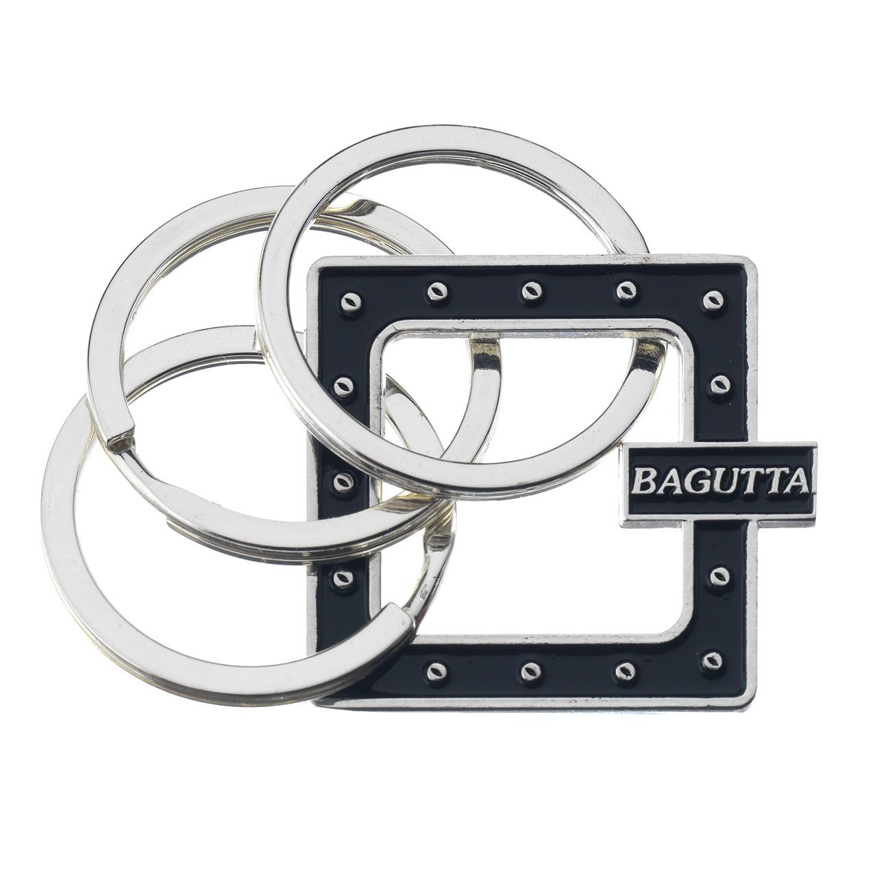 PORTACHIAVI SILVER PLATED QUADRO NERO CON CHIODINI